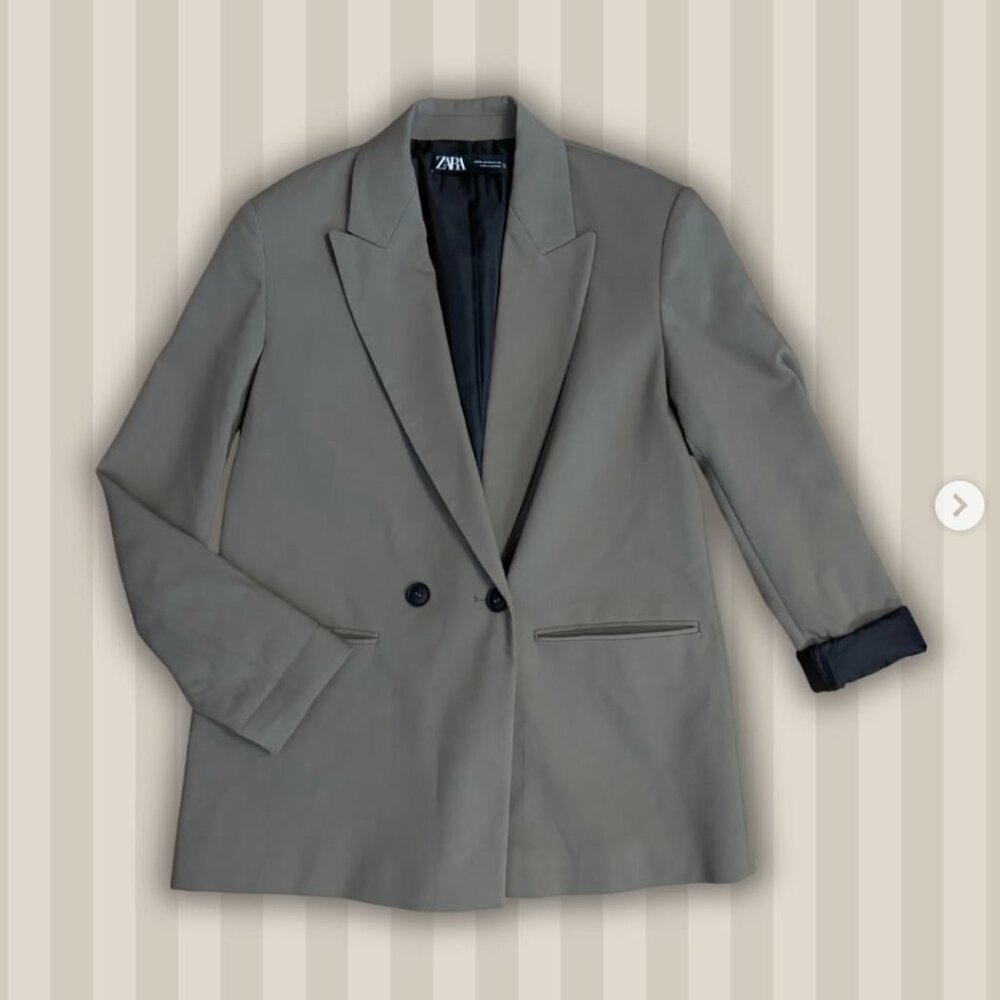 Zara Oversized Structured double breasted Blazer -XSmall